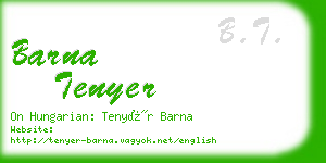 barna tenyer business card